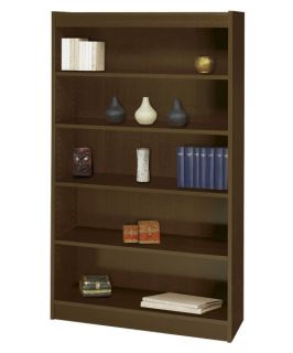 Safco 5 Shelf Square Edge Veneer Bookcase   Walnut   Bookcases