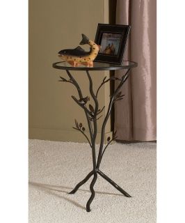 InnerSpace Glass Bird Accent Table   Aged Bronze   End Tables