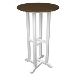 POLYWOOD® Recycled Plastic 24 in. Transitional Pub Table   Classic Dual Colors with White Frame   Patio Tables