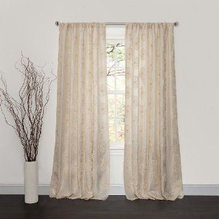 Lush Decor Samantha Window Curtain Panel, 84 by 50 Inch, Ivory  