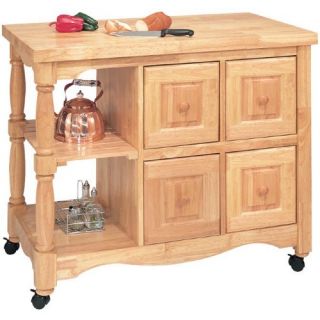 Sunset Trading Titania 4 Drawer Kitchen Cart   Kitchen Islands and Carts