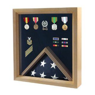 Flag and Medal Display Case   Military Shadow Box   Shadow Box For Military Medals