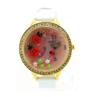 Girl Watch Quartz 3d DIY Ladybug Genuine Leather Wristwatch 817 Electronics