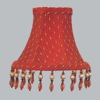 Livex S156 Bell Clip Chandelier Shade with Amber Beads in Red/Gold   Lamp Shades