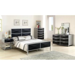Furniture of America Bronx Metal Platform Bed   Silver and Black   Platform Beds
