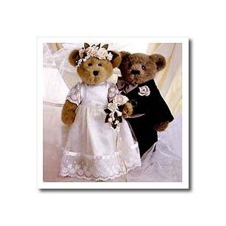 3dRose ht_793_1 Bride and Groom Bears Iron on Heat Transfer, 8 by 8 Inch