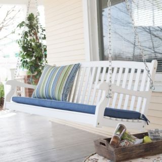 Coral Coast Pleasant Bay Curved Back White Painted Porch Swing