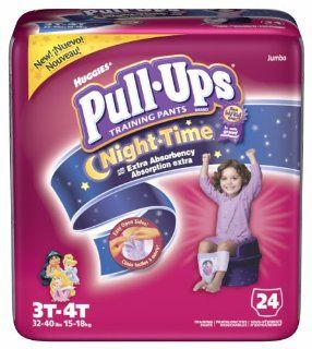 Huggies Pull Ups Training Pants, Nighttime, Girls, 3T 4T, 24 Count (Pack of 4) Health & Personal Care