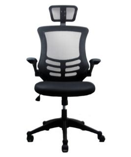 Techni Mobili RTA 80X5 Executive High Back Chair with Headrest   Desk Chairs