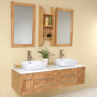 Fresca Bellezza 59 in. Modern Double Vessel Bathroom Vanity FVN6119ES   Double Sink Bathroom Vanities