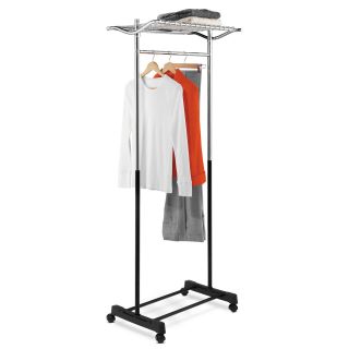 Honey Can Do Garment Rack with Top Shelf and Grid   Clothes Racks