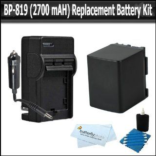 Battery Kit For Canon VIXIA HF G30 series Flash Memory Camcorder Includes 5hr Extended Replacement BP 819 (2100 mAH) Battery + Ac/Dc Rapid Travel Charger + Cleaning Kit  Camera & Photo