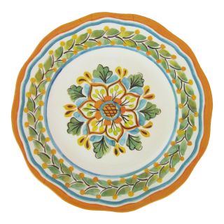 Le Cadeaux 11 in. Dinner Plate   San Miguel Crema Set of 4   Outdoor Dinnerware