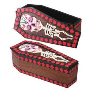 Day of the Dead Coffin Trinket Box   Trinket Boxes