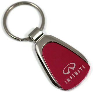 Infiniti Logo Etched RED Teardrop Keychain Chrome Key Fob Metal Keyring emblem Automotive