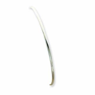 14k White Gold 2mm Solid Polished Half Round Slip On Bangle Shop4Silver Jewelry