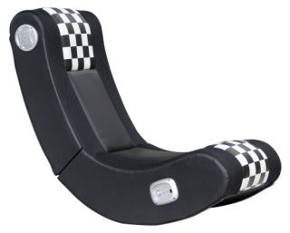 Ace Bayou X Rocker Drift Video Game Chair with 2.1 Wireless Audio   Black / White Checkered Flag   Video Game Chairs