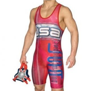 Cliff Keen Freestyle USA Sublimated Wrestling Singlet Red   SIZE XXX Small Clothing