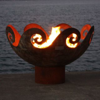 John T. Unger Waves O Fire 37 in. Sculptural Firebowl   Fire Pits