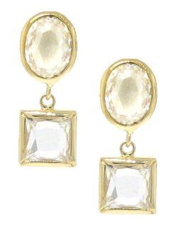 Sterling Silver 925 Clear CZ Gold Plated Earrings [Jewelry] [Jewelry] Jewelry