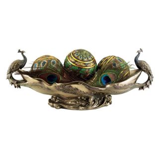 Design Toscano 6.5 in. Peacocks Decorative Centerpiece Bowl   Bowls & Trays