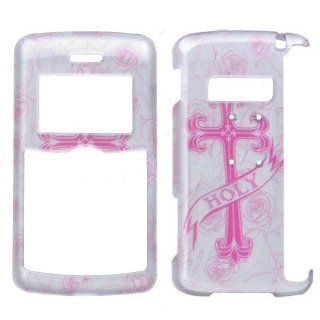 Hard Plastic Snap on Cover Fits LG VX9200 enV3 2D Silver Lizzo Holy Cross Pink Verizon (does NOT fit LG Env2 VX9100) Cell Phones & Accessories