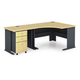 Bush Series A Corner Desk with Mobile Filing Cabinet   Desks