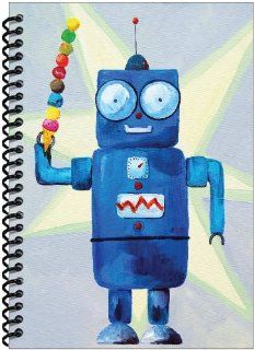 Rock Paper Spiral Notebook, Robot with Ice Cream (RP801)  Wirebound Notebooks 