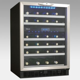 Danby DWC518BLS Silhouette 51 Bottle Built in or Free Standing Dual Zone Wine Cooler   Wine Coolers