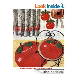 Apple Kitchen Set Crochet Pattern   Crochet an Apple Rug, Stool Covers and Potholders Patterns eBook Bookdrawer Kindle Store