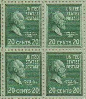 James A Garfield Set of 4 x 20 Cent US Postage Stamps NEW Scot 825 