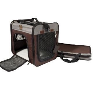 One For Pets Folding Carriers   The Cube   Large   Cream/Brown   Dog Carriers