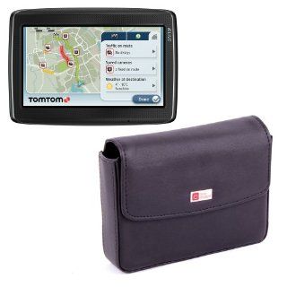 DURAGADGET Executive Genuine Leather Carry Case For 5 Inch Tomtom Models GO LIVE 825 Europe, XXL IQ Routes And GO LIVE 1005 Europe GPS & Navigation