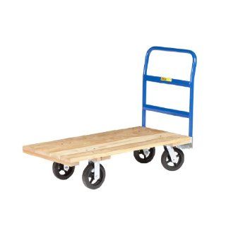 Little Giant W3048 6MR Hardwood Deck Platform Truck with 6" Mold On Rubber Wheels, 2000 lbs Capacity, 48" Length x 30" Width