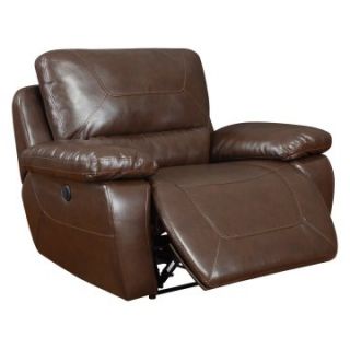 Global Furniture U1027 Leather Recliner   Brown   Leather Recliners