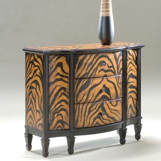 Butler Hand Painted Tiger Stripe Console Table Cabinet   Console Tables