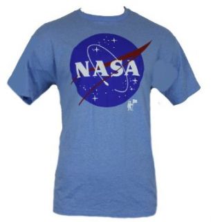 NASA Space Agency Mens T Shirt   Planet Circle Space Logo (Extra Large) Light Blue Clothing