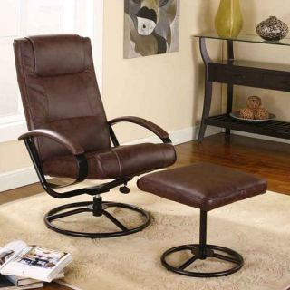 InRoom Designs Vinyl Relax Chair with Ottoman   Recliners