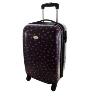 Glitzy Hearts Super Lightweight Spinner Carry On Luggage with Lock   Luggage