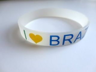 I love Brazil  Silicone Wristband / Bracelet   I <3 Brazil Clothing