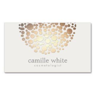Stylish Cosmetology Faux Gold Foil Circle Pattern Business Card  Business Card Stock 