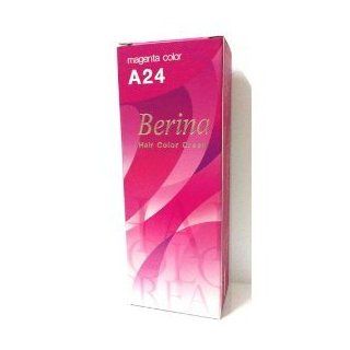 Berina Permanent Hair Dye Color Cream # A24 Magenta Made in Thailand  Chemical Hair Dyes  Beauty