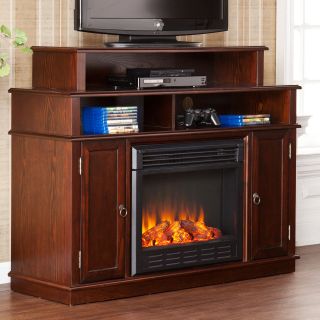 Southern Enterprises Lynden Espresso Electric Fireplace Media Console   TV Stands