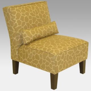 Skyline Microsuede Deco Slipper Chair   Raffy Butterscotch   Upholstered Club Chairs