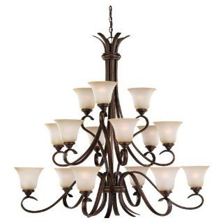 Sea Gull Lighting 31363 829 Fifteen Light Rialto Chandelier with Ginger Glass Shades, Russet Bronze Finish    