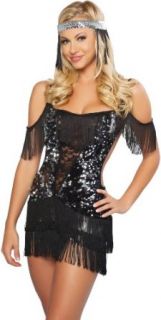 3WISHES 'Sequin Flapper Costume' Sexy Roaring Twenties Costumes for Women Adult Exotic Costumes Clothing