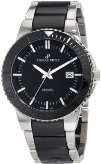 Pierre Petit Men's P 807A Serie Colmar Black Ceramic and Stainless Steel Bracelet Watch Watches