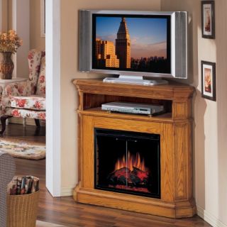 Classic Flame Glendale Corner Entertainment Electric Fireplace   Oak   TV Stands