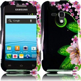 For Samsung Galaxy Rush M830 Hard Design Cover Case Green Flower Cell Phones & Accessories