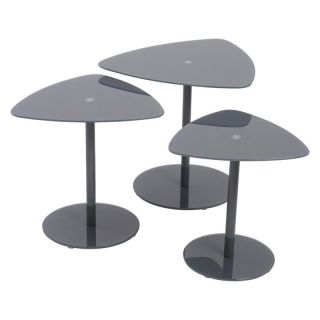 Euro Style Sarafina Glass Side Tables   Gray   End Tables